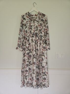 Floral Suncoo Long Sleeve Maxi Dress